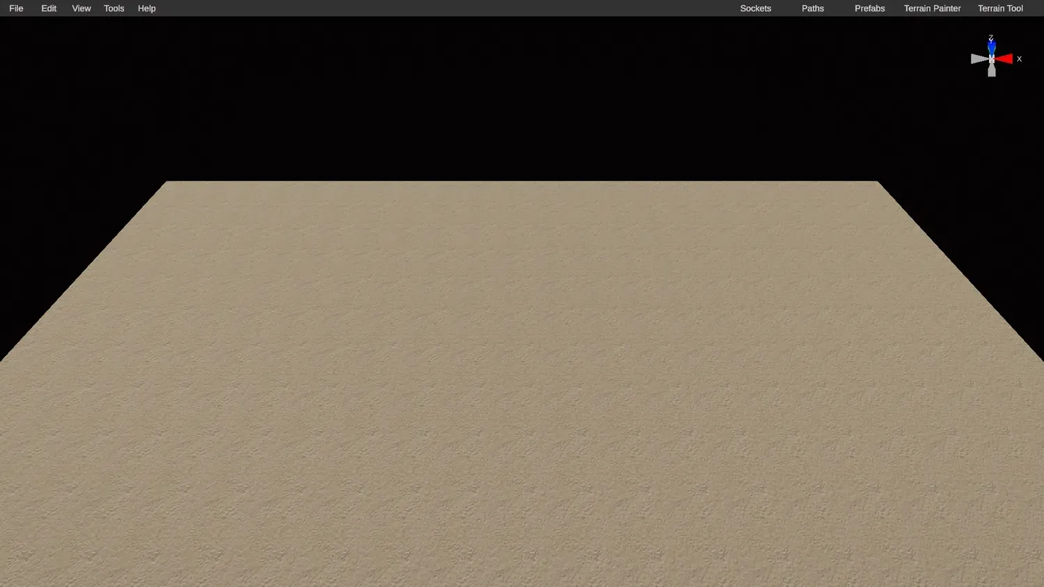 A blank, empty map in RustEdit before importing a Crucible heightmap