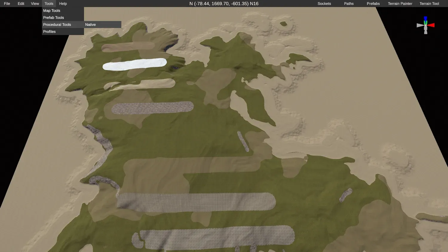 RustEdit ready to build the rest of the map with custom painting or procedural generation