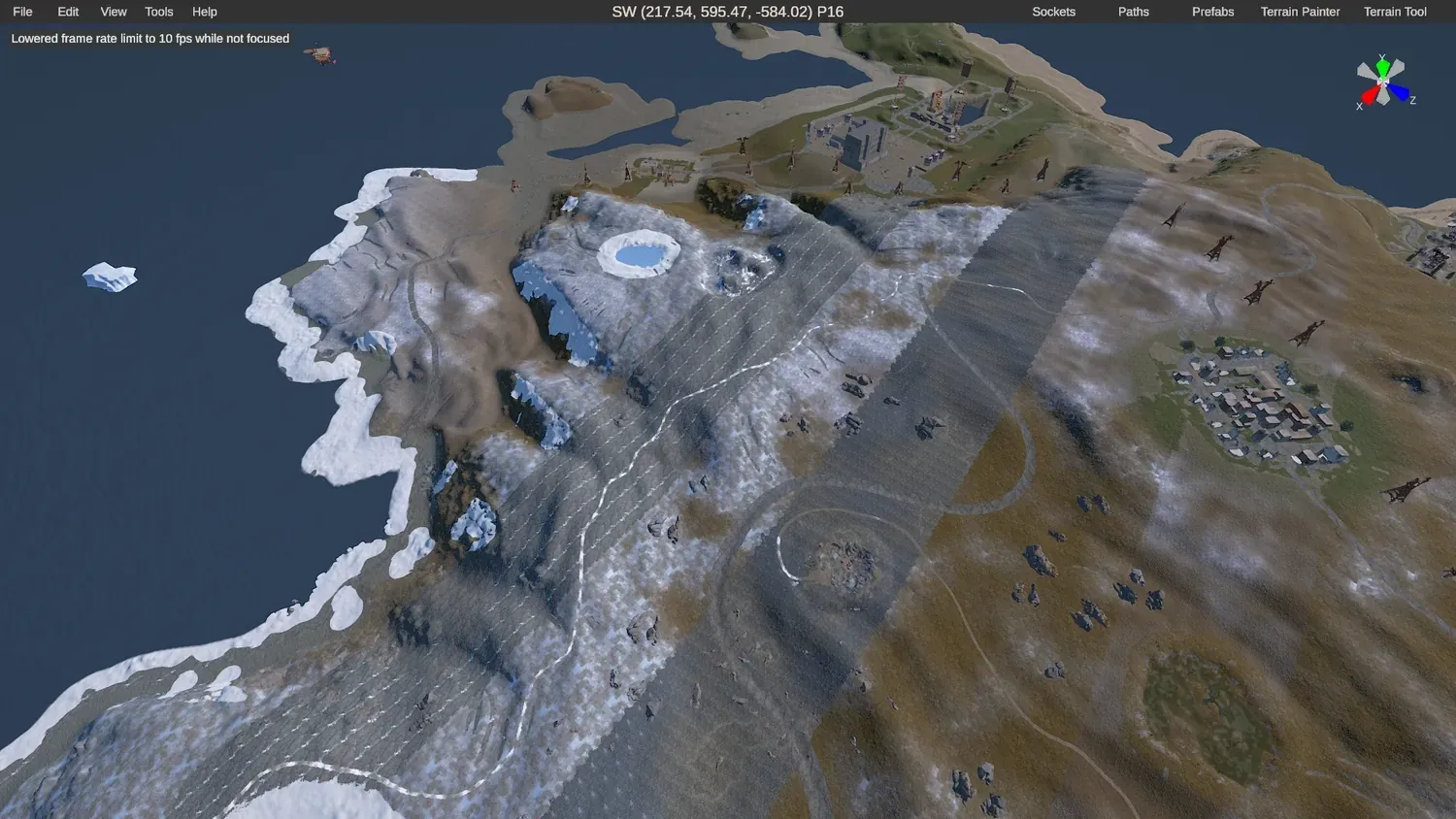 Checking biomes and monument placement on the imported Crucible map in RustEdit